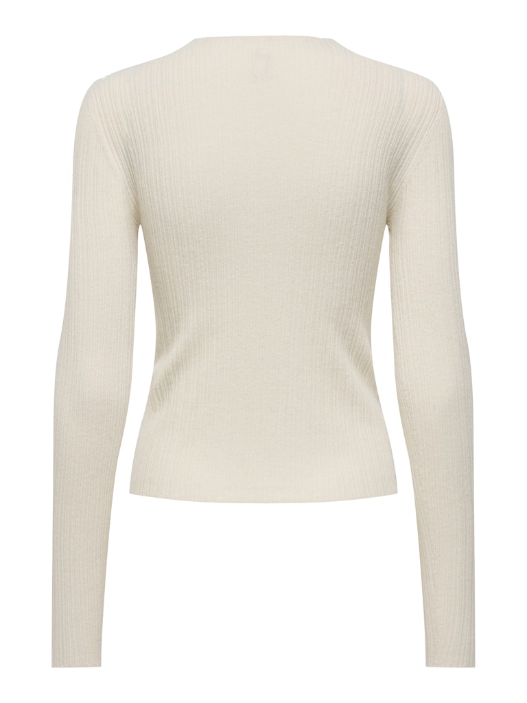 Onlcoco Life Ls Rib Mock Neck Cc Knt - Ecru