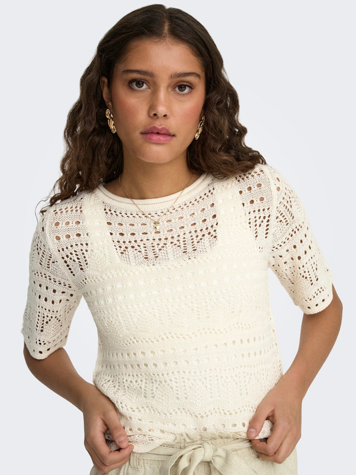 Jdysun Lay 2/4 Pullover Knt Noos - Ecru