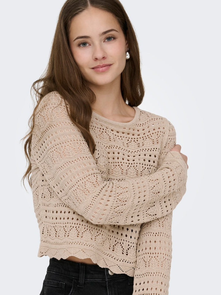 Onlelke Life Ls Pullover Knt Noos - Zand