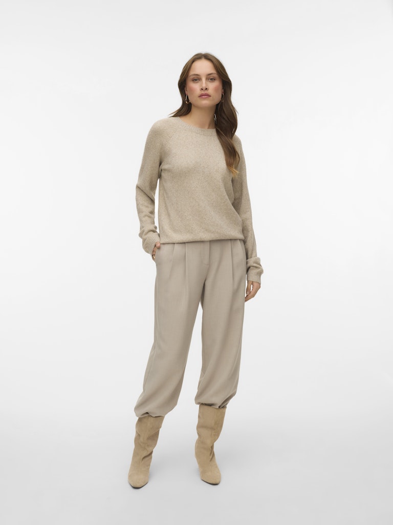 Vmdoffyshine Ls O-neck Blouse Rep Noos - Beige