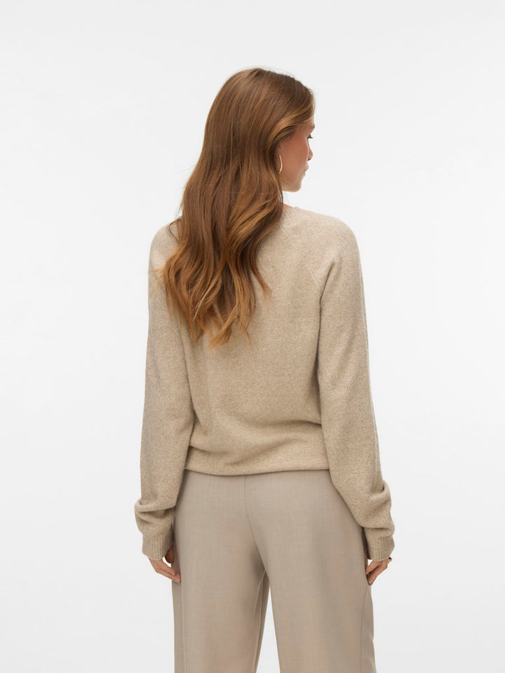 Vmdoffyshine Ls O-neck Blouse Rep Noos - Beige