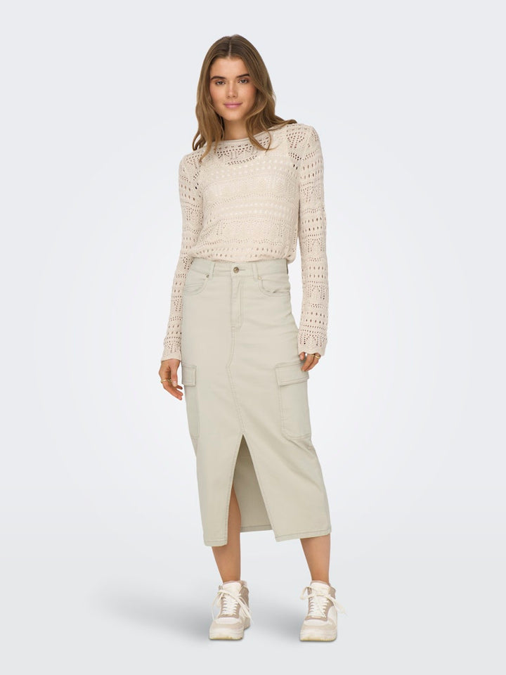 Jdysun Lay L/s Boatneck Pullov. Knt - Beige