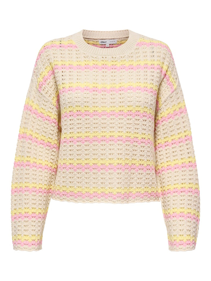 Onlasa Ls O-neck Knt Nca - Zand Dessin