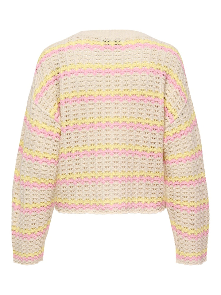Onlasa Ls O-neck Knt Nca - Zand Dessin