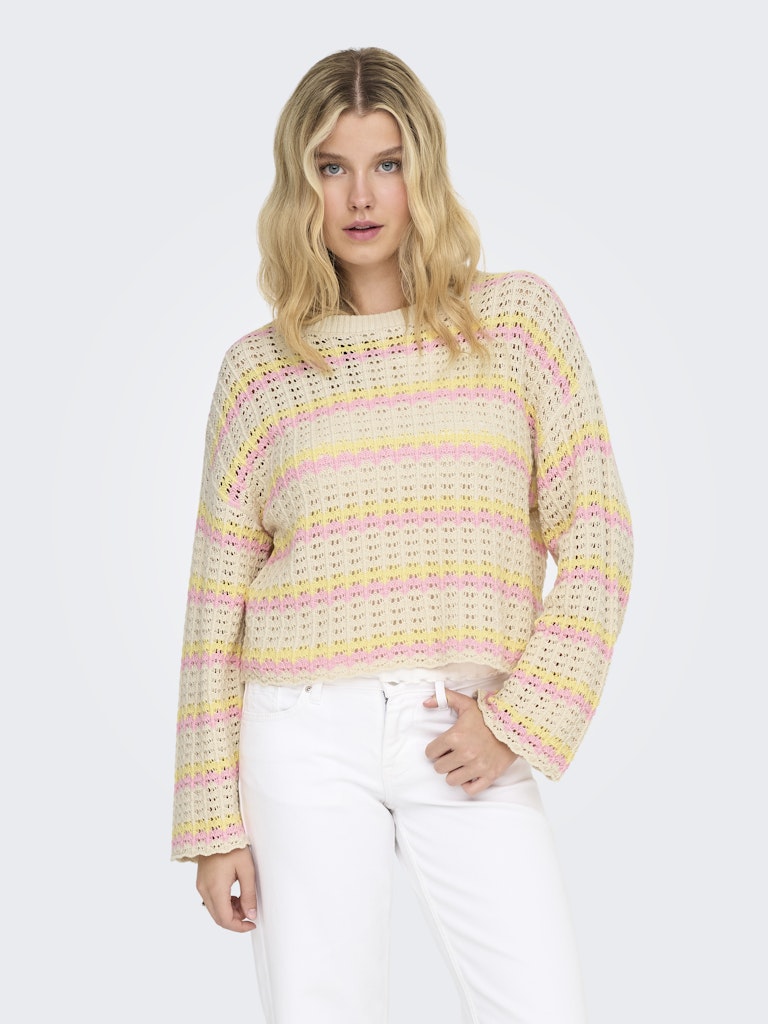 Onlasa Ls O-neck Knt Nca - Zand Dessin