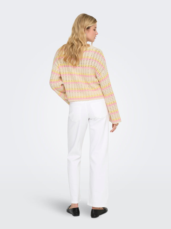 Onlasa Ls O-neck Knt Nca - Zand Dessin