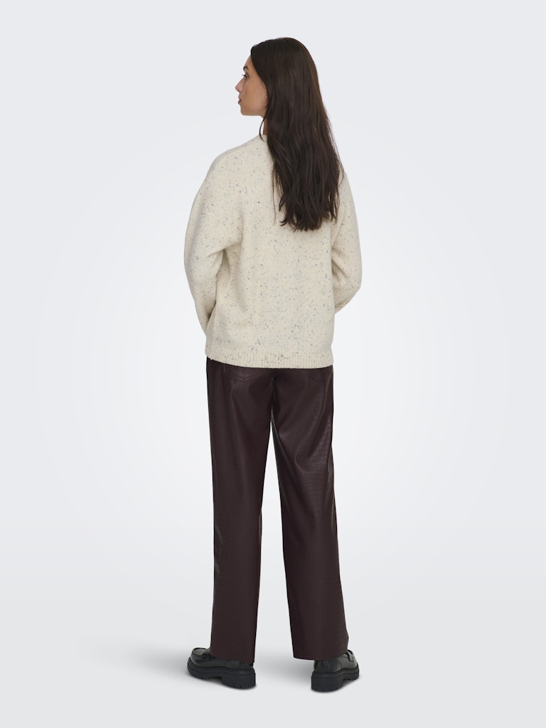Jdyvirginia Life L/s Hn Pocket Pull Knt - Ecru Dessin