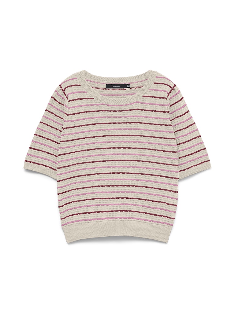 Vmmonica 2/4 O-neck Pullover Boo - Ecru Dessin