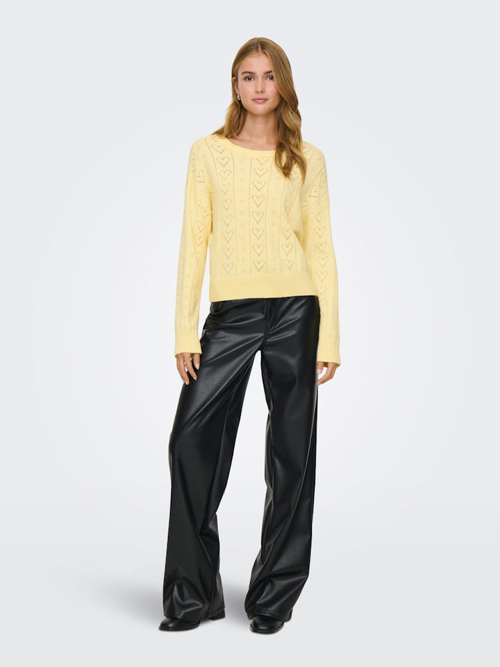 Onlisa Life Ls Struct Boxy Oneck Cc Knt - Geel