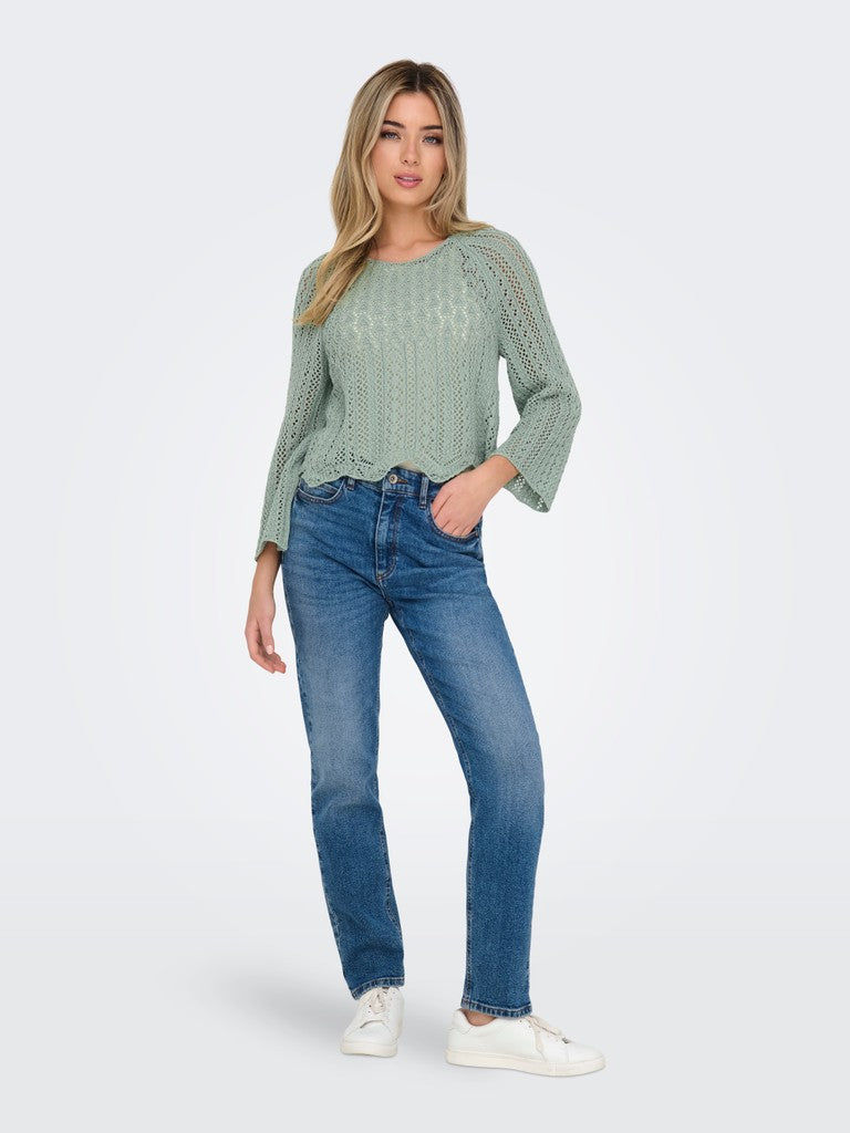 Onlnola Life  3/4 Pullover Knt Noos - Esmerald