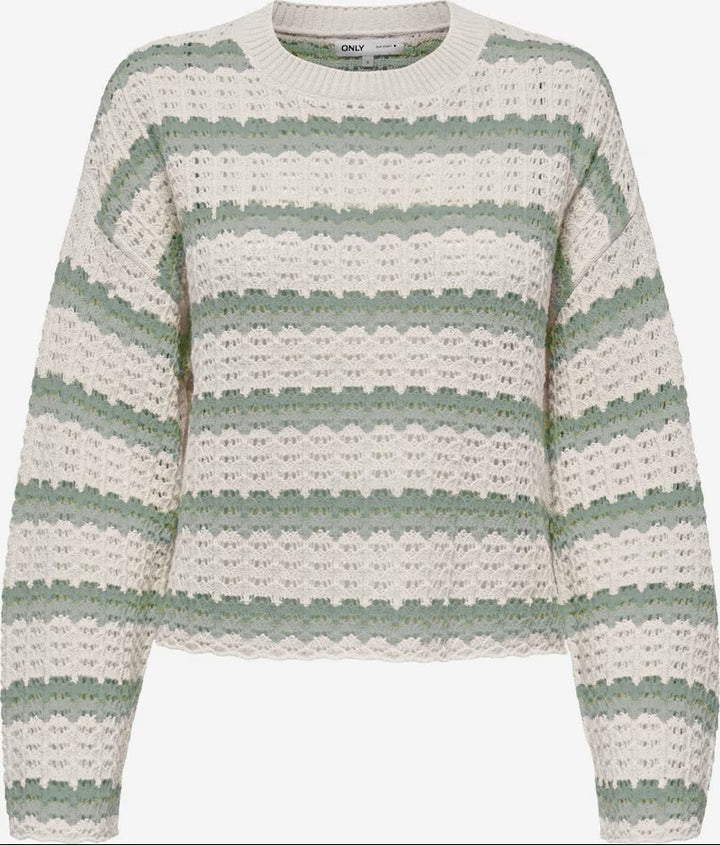 Onlasa Ls O-neck Knt Nca - Groen Dessin