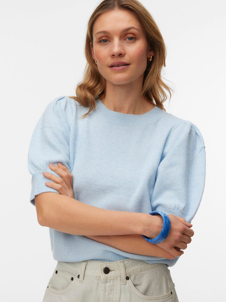 Vmdoffy 2/4 O-neck Pullover Ga Noos - Lichtblauw