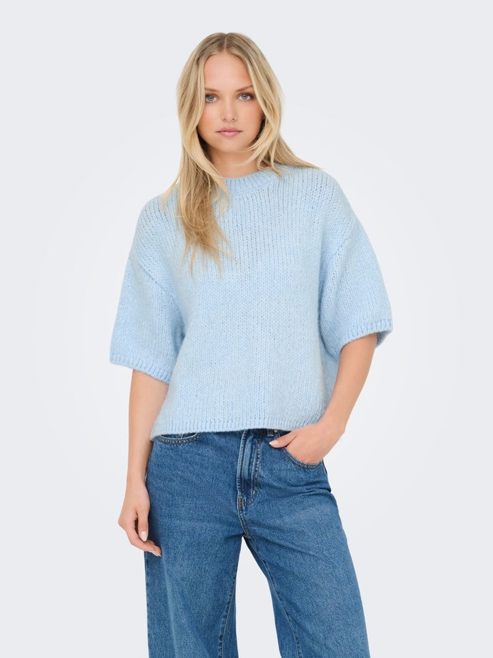 Jdylinea S/s Pullover O-neck Knt Noos - Lichtblauw