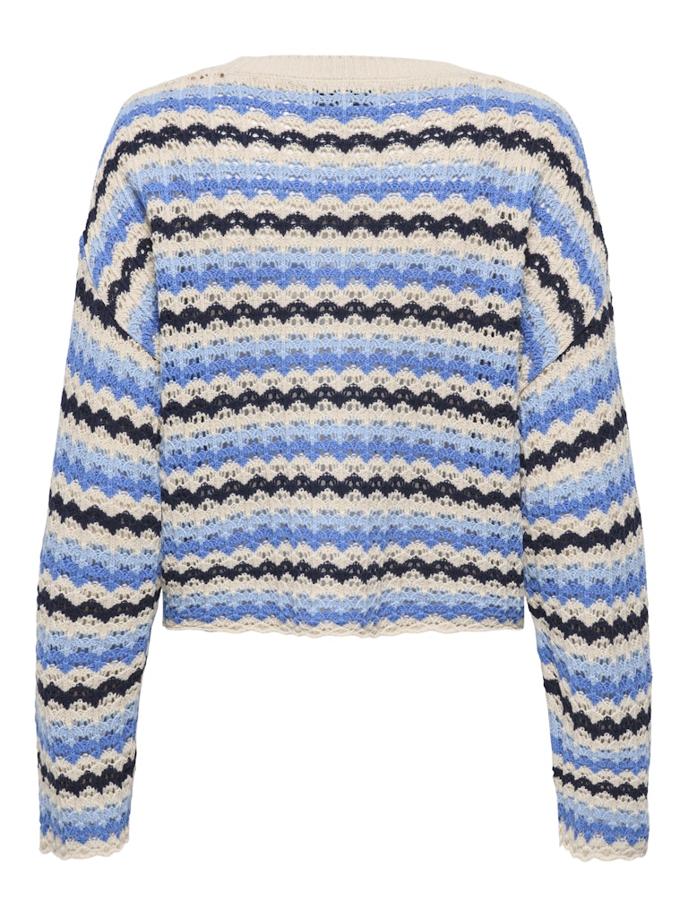Onlasa Ls O-neck Knt Nca - Blauw Dessin