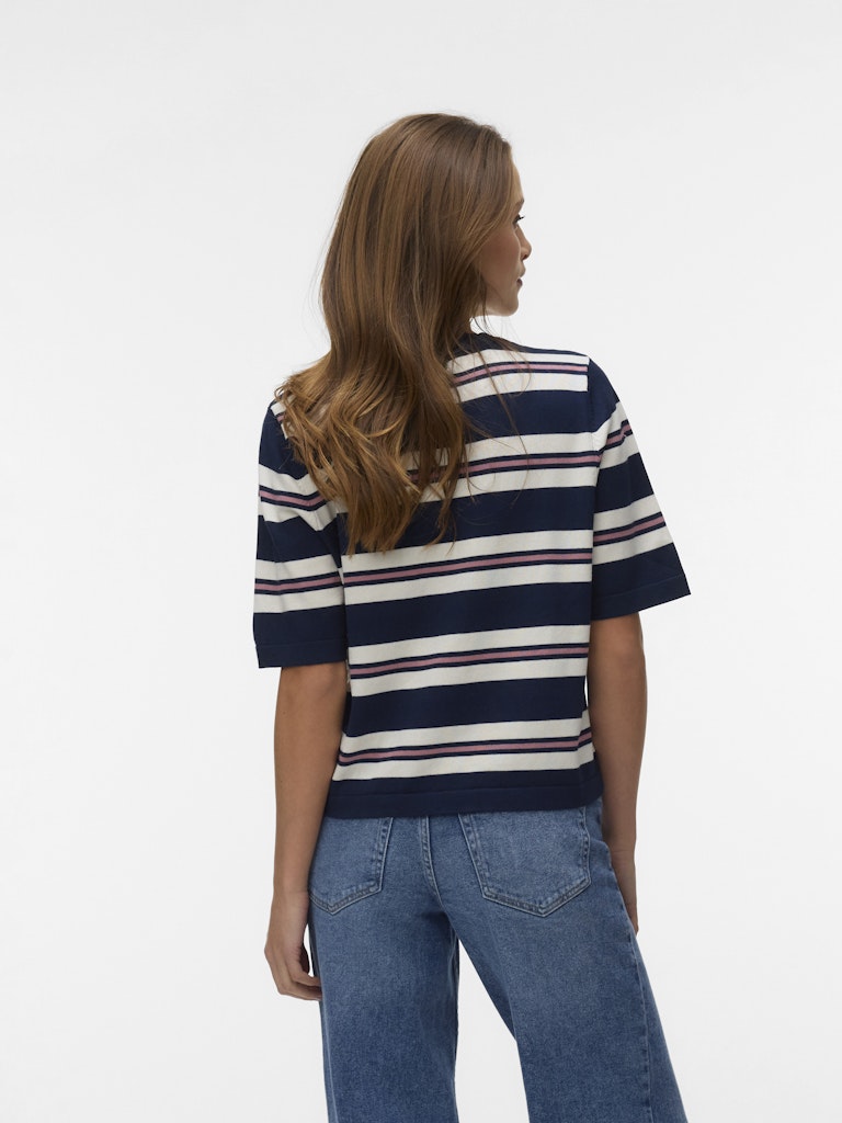 Vmsilje 2/4 O-nck Oversize Pull Ga Noos - Blauw Dessin