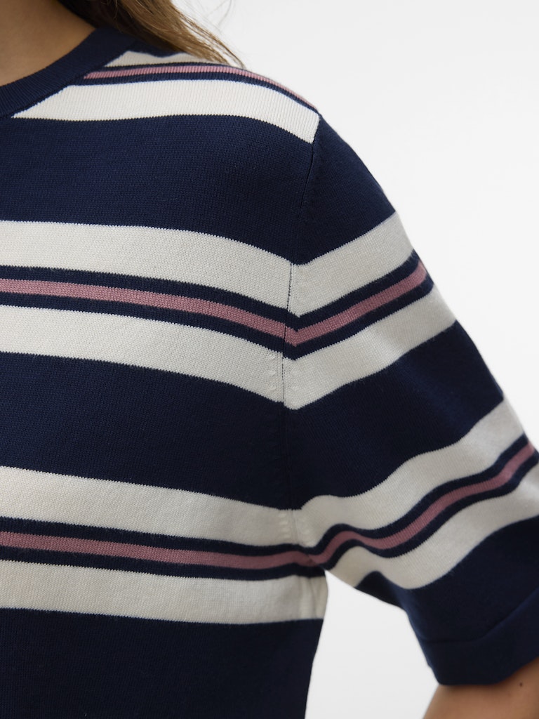 Vmsilje 2/4 O-nck Oversize Pull Ga Noos - Blauw Dessin