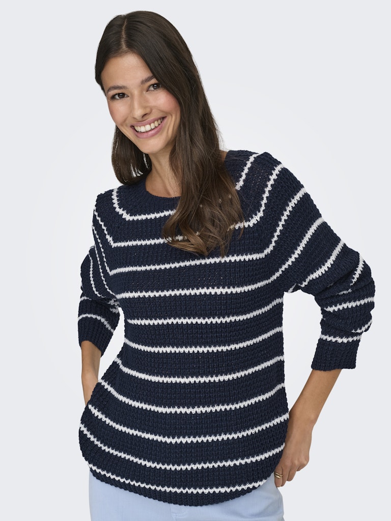 Jdyellen L/s Oneck Raglan Pullover Knt - Blauw Dessin