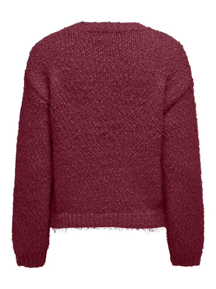 Onlbea Ls O-neck Cc Knt - Wijnrood