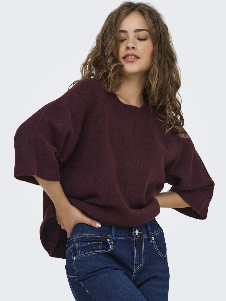 Onlsimoni 3/4 Pullover Knt Noos - Steenrood
