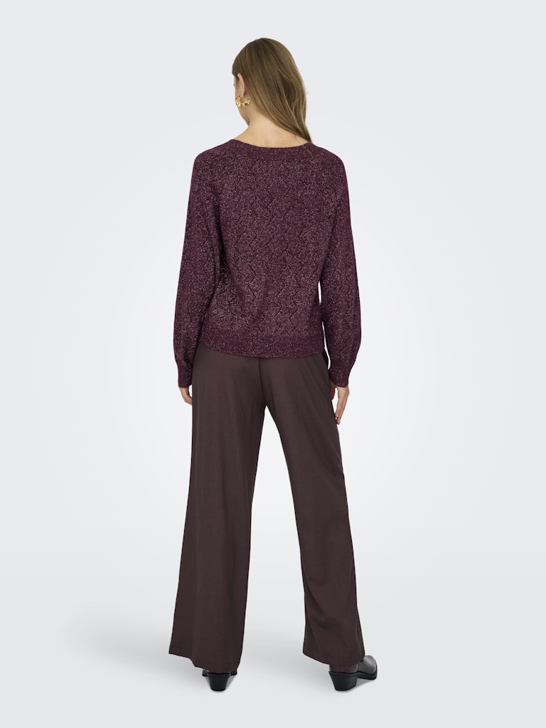 Jdyaspen Life Ls V-neck Pullover Knt - Bordeaux