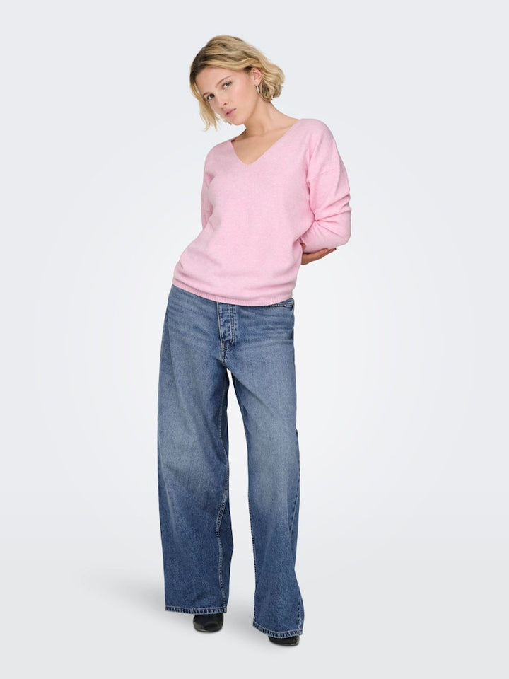 Onlrica L/s V-neck Pullo Knt Noos - Licht Roze