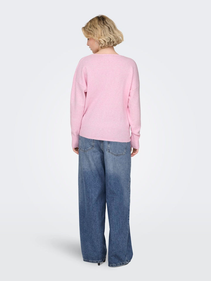 Onlrica L/s V-neck Pullo Knt Noos - Licht Roze