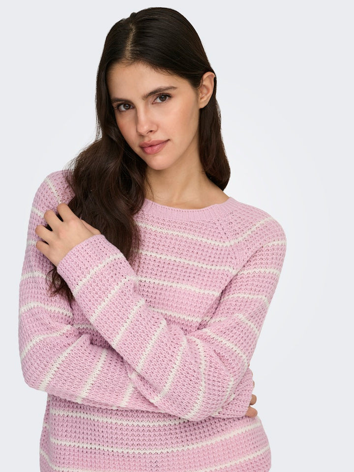 Jdyellen L/s Oneck Raglan Pullover Knt - Licht Roze