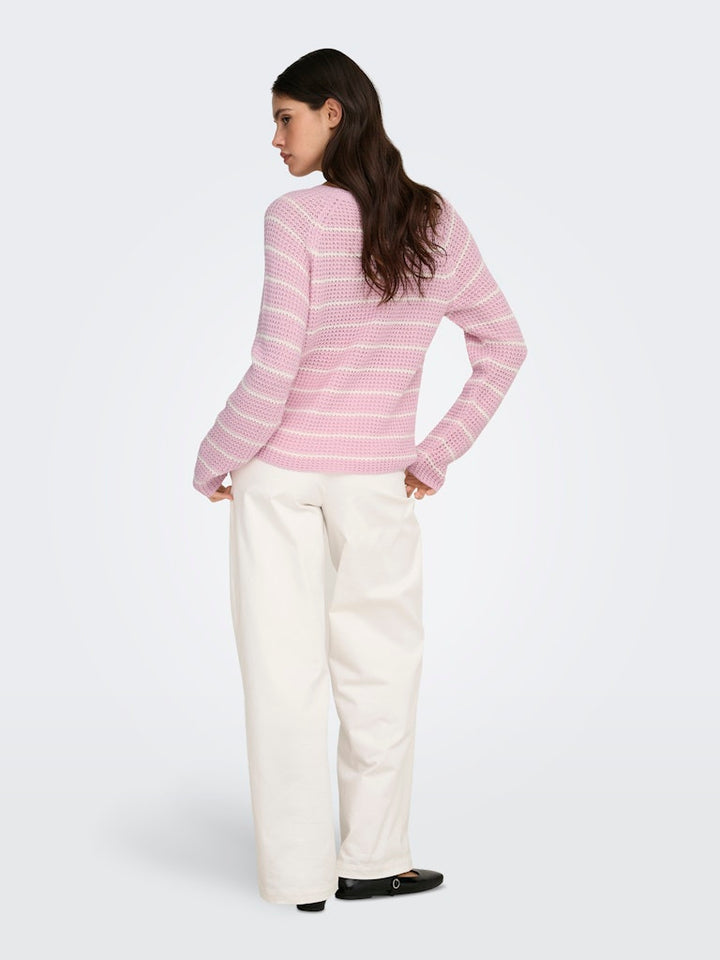 Jdyellen L/s Oneck Raglan Pullover Knt - Licht Roze