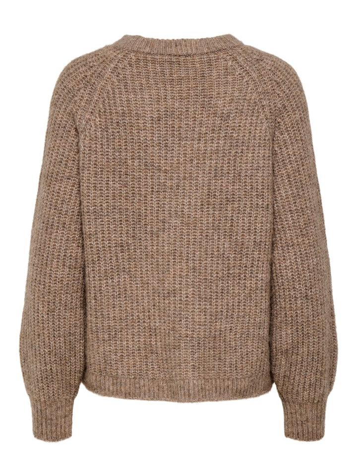 Onlgila Life Ls Structure O-neck Bf Knt - Bruin Melee