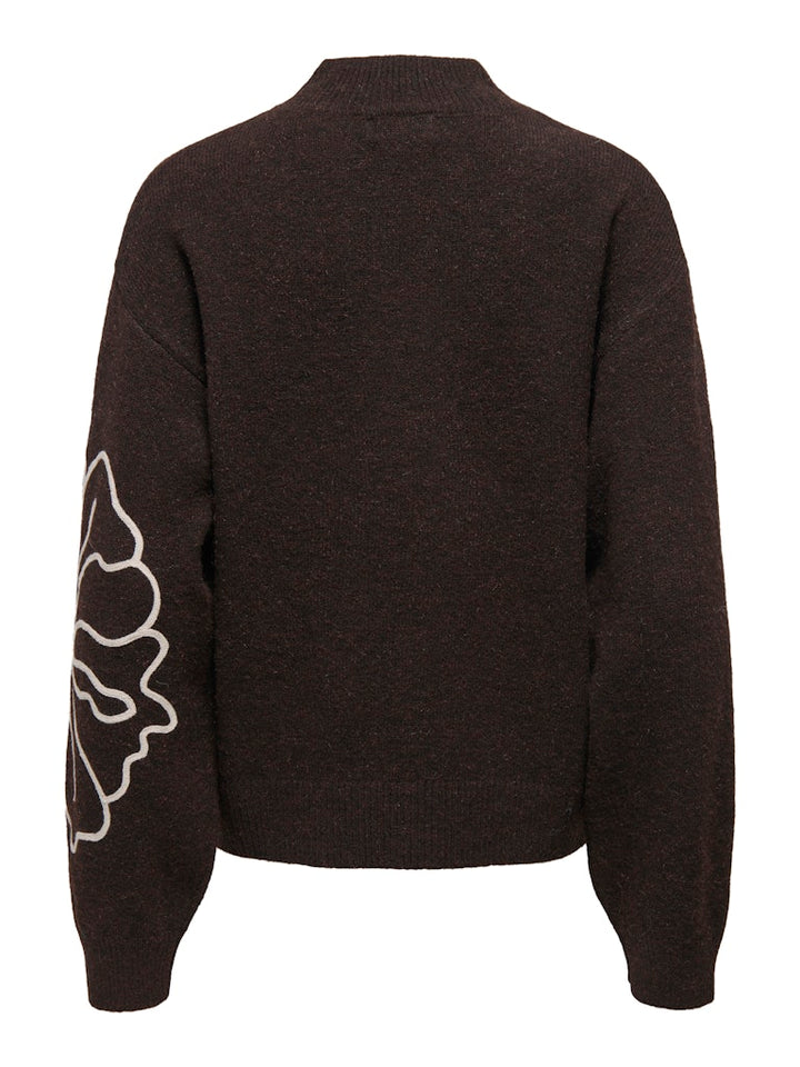 Jdyjella L/s Flower Pullover Knt Noos - Bruin Dessin