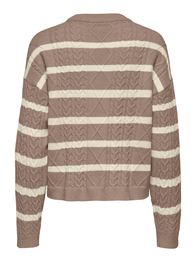 Onlkatia Ls Cable O-neck Pullover Cc Knt - Bruin Dessin