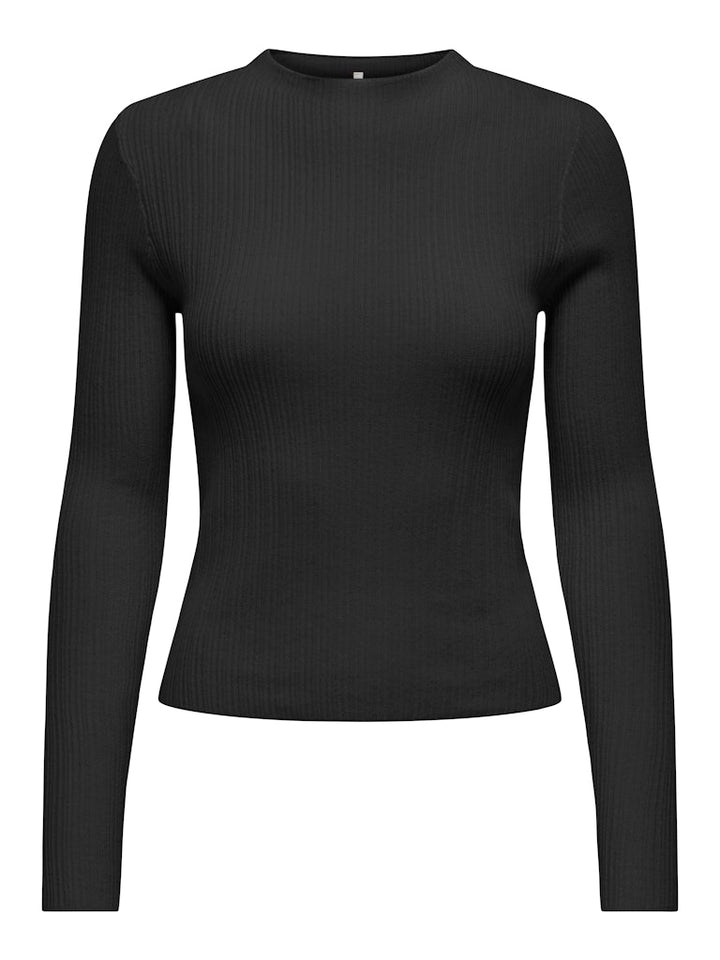 Onlcoco Life Ls Rib Mock Neck Cc Knt - Zwart