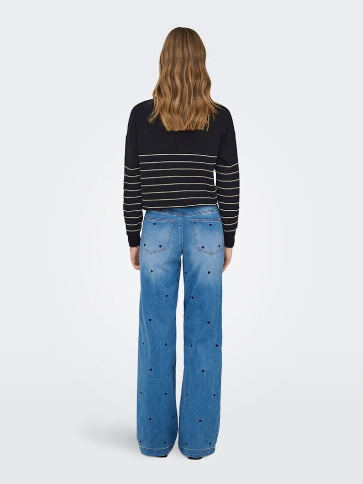 Onlsigne Life Ls Text Detai Oneck Cc Knt - Zwart Dessin