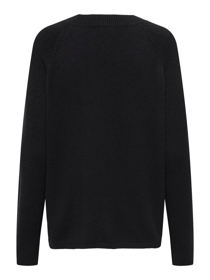 Jdymarco L/s O-neck Slit Pull Knt N - Zwart