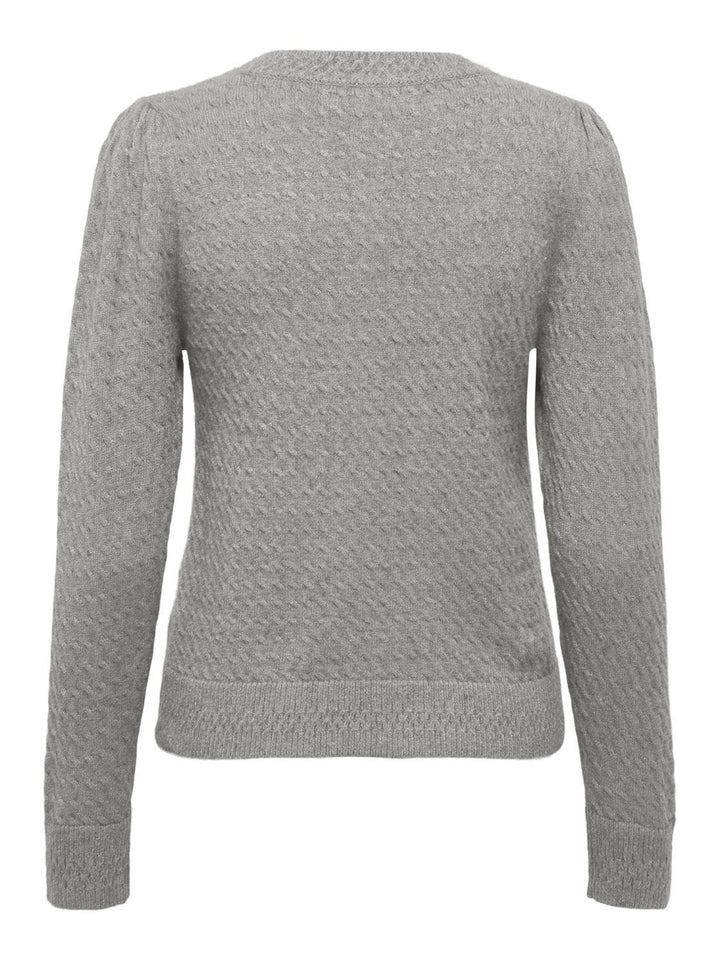 Onlkatia Ls Puff O-neck Cc Knt - Grijs