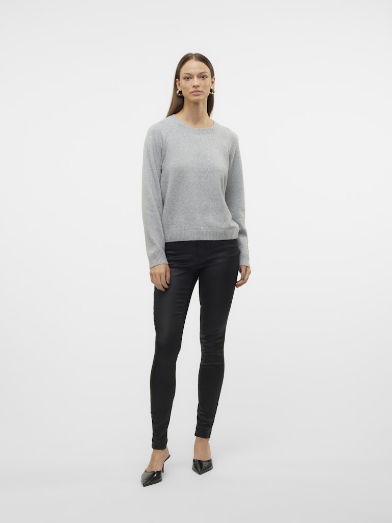 Vmdoffyshine Ls O-neck Blouse Rep Noos - Lichtgrijs