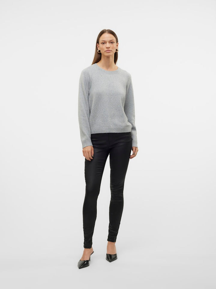 Vmdoffyshine Ls O-neck Blouse Rep Noos - Lichtgrijs