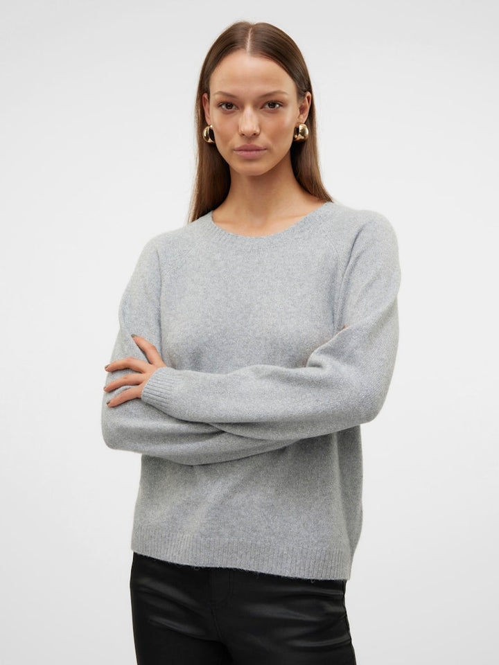 Vmdoffyshine Ls O-neck Blouse Rep Noos - Lichtgrijs