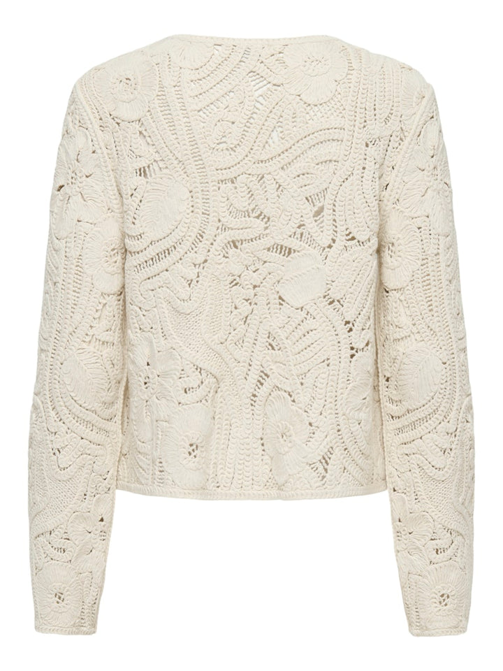 Jdyzanka L/s Crochet Cardigan Jrs - Ecru