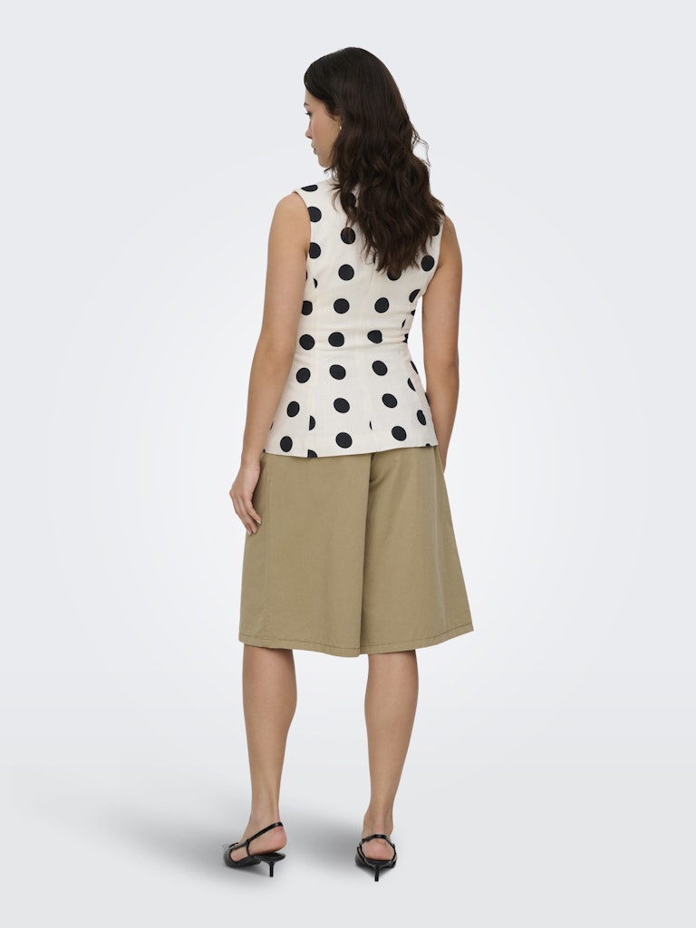 Onlviesta S/l Linen Bl Waistcoat Tlr - Wit Dessin