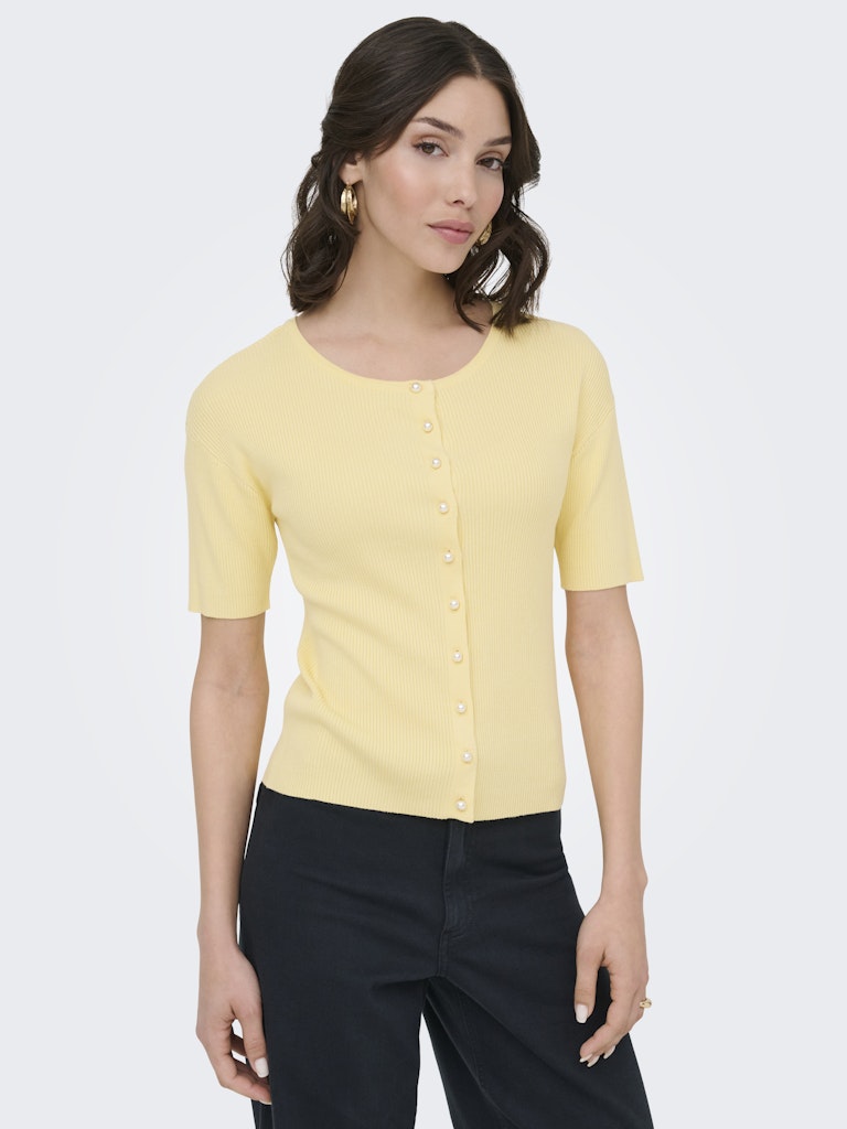 Jdygaby 2/4 O-neck Pearl Cardigan Knt - Geel