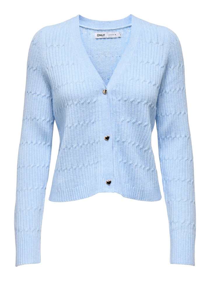 Onlkatia Ls Vneck Cardi Knt Noos - Lichtblauw