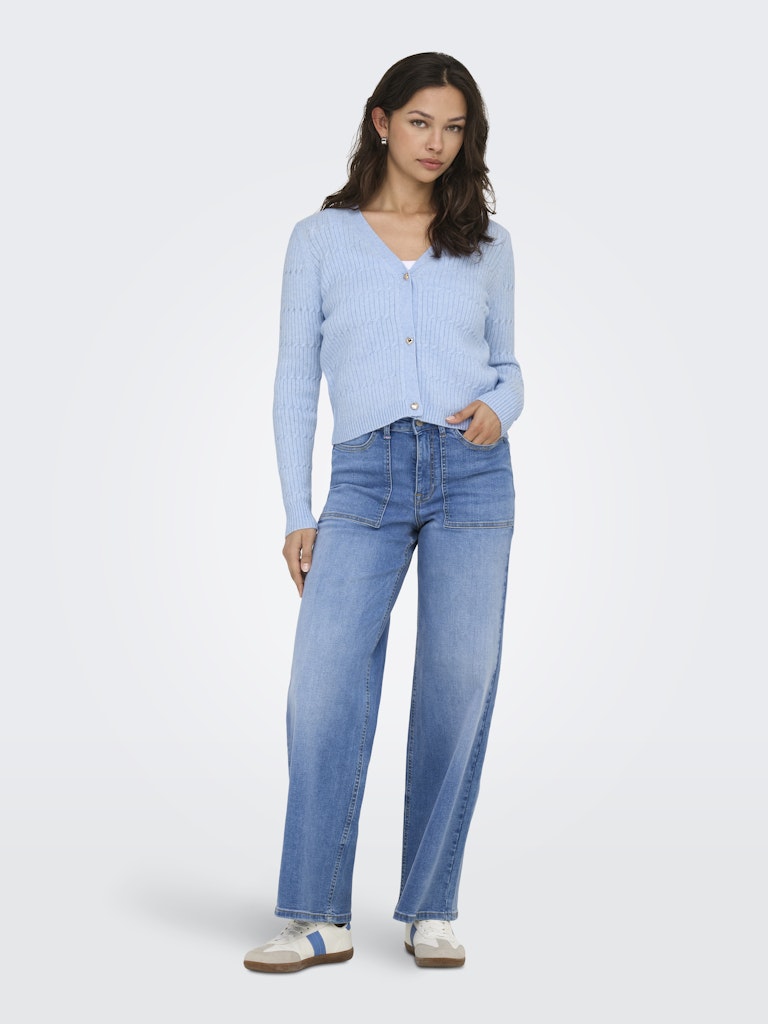 Onlkatia Ls Vneck Cardi Knt Noos - Lichtblauw