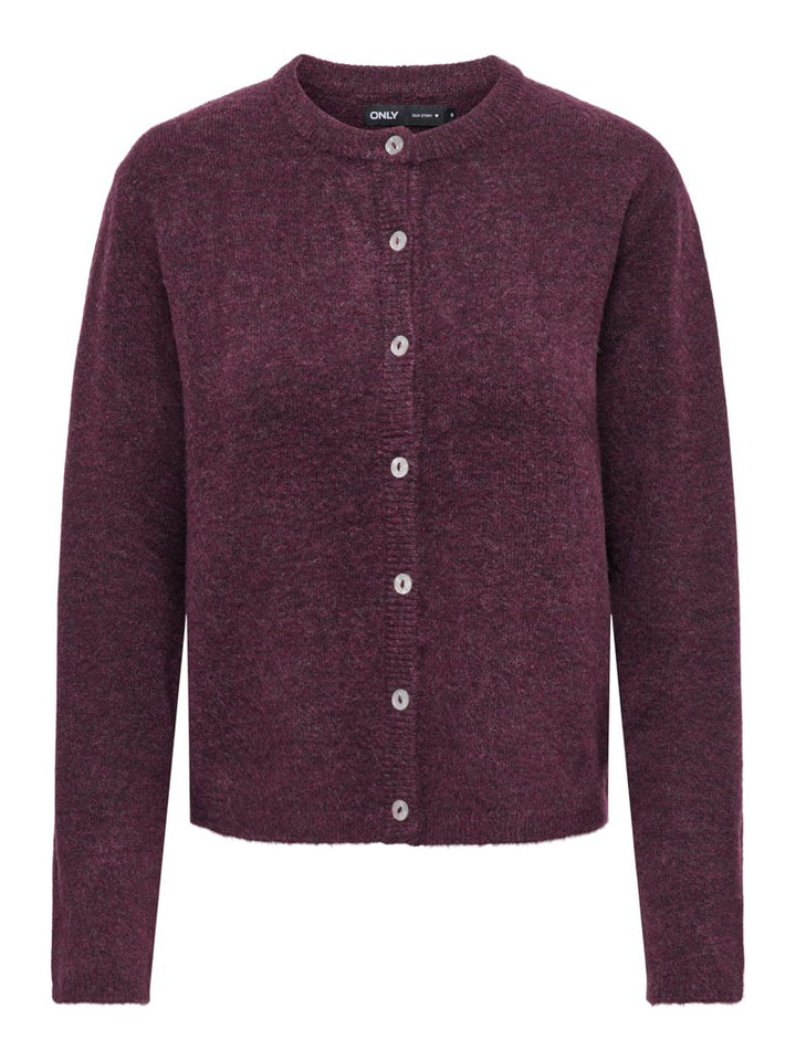 Onlsimoni Ls O-neck Cardigan Knt - Bordeaux
