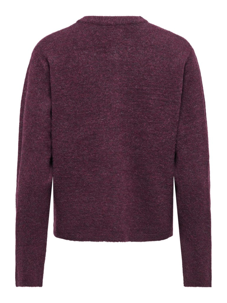 Onlsimoni Ls O-neck Cardigan Knt - Bordeaux