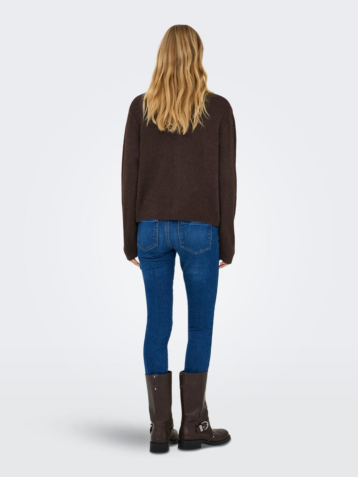 Onlsimoni Ls O-neck Cardigan Knt - Bruin