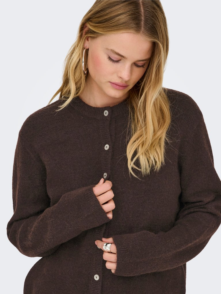 Onlsimoni Ls O-neck Cardigan Knt - Bruin