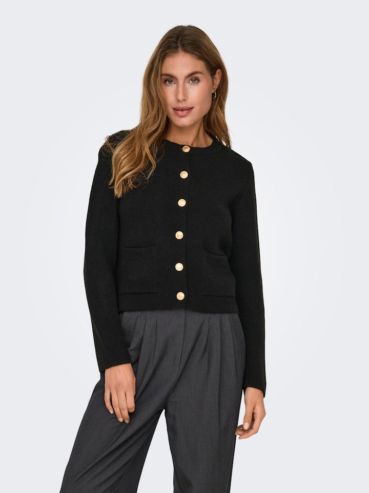 Jdykim Ls On Button Cardigan - Zwart