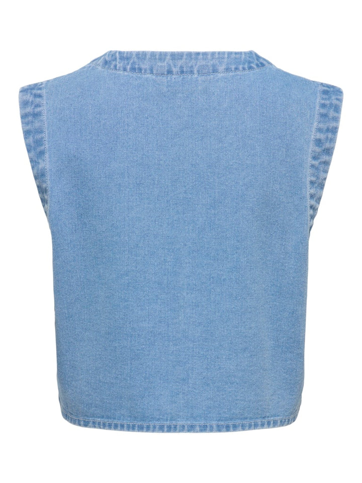 Onlnoella Emb Dnm Waistcoat Siji - Blue Denim