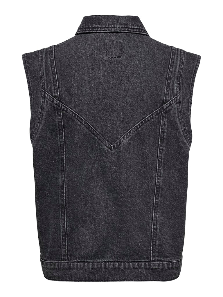 Onlkennedy Sl Dnm Waistcoat Bj Noos - Black Denim